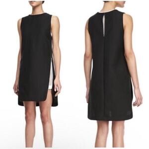 Robert Rodriguez Black Textured Shift Dress with Front Zipper Detail Size 0
